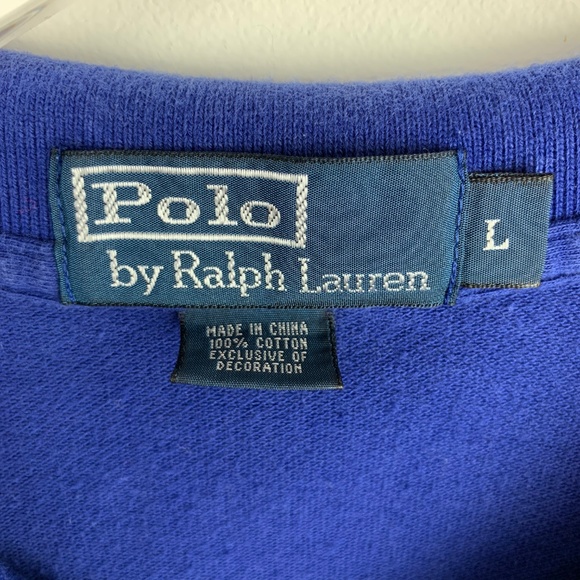 POLO RALPH LAUREN — Men's Blue Logo Polo Shirt L - Picture 3 of 8